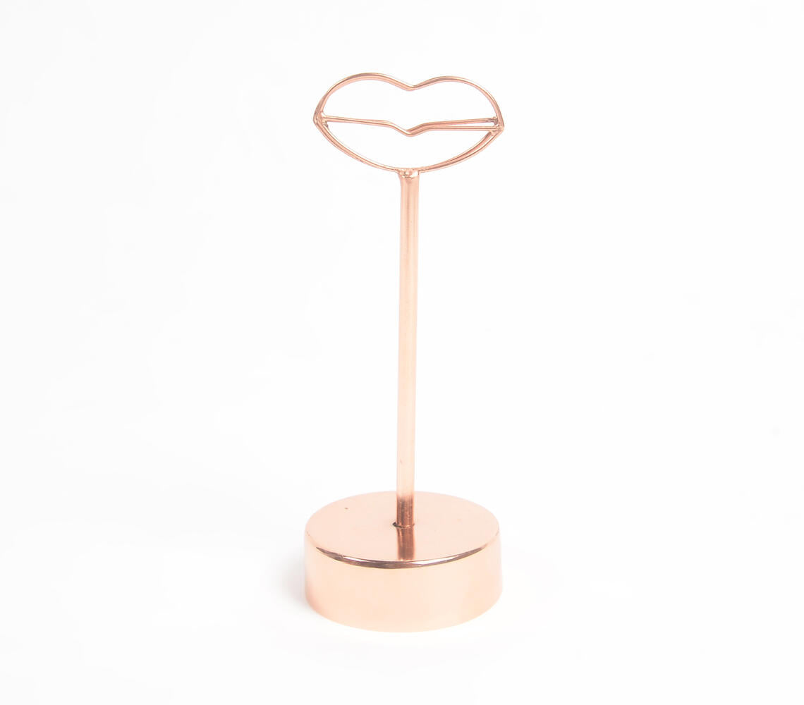 Rose-Gold Toned Lip Photo Clip-1