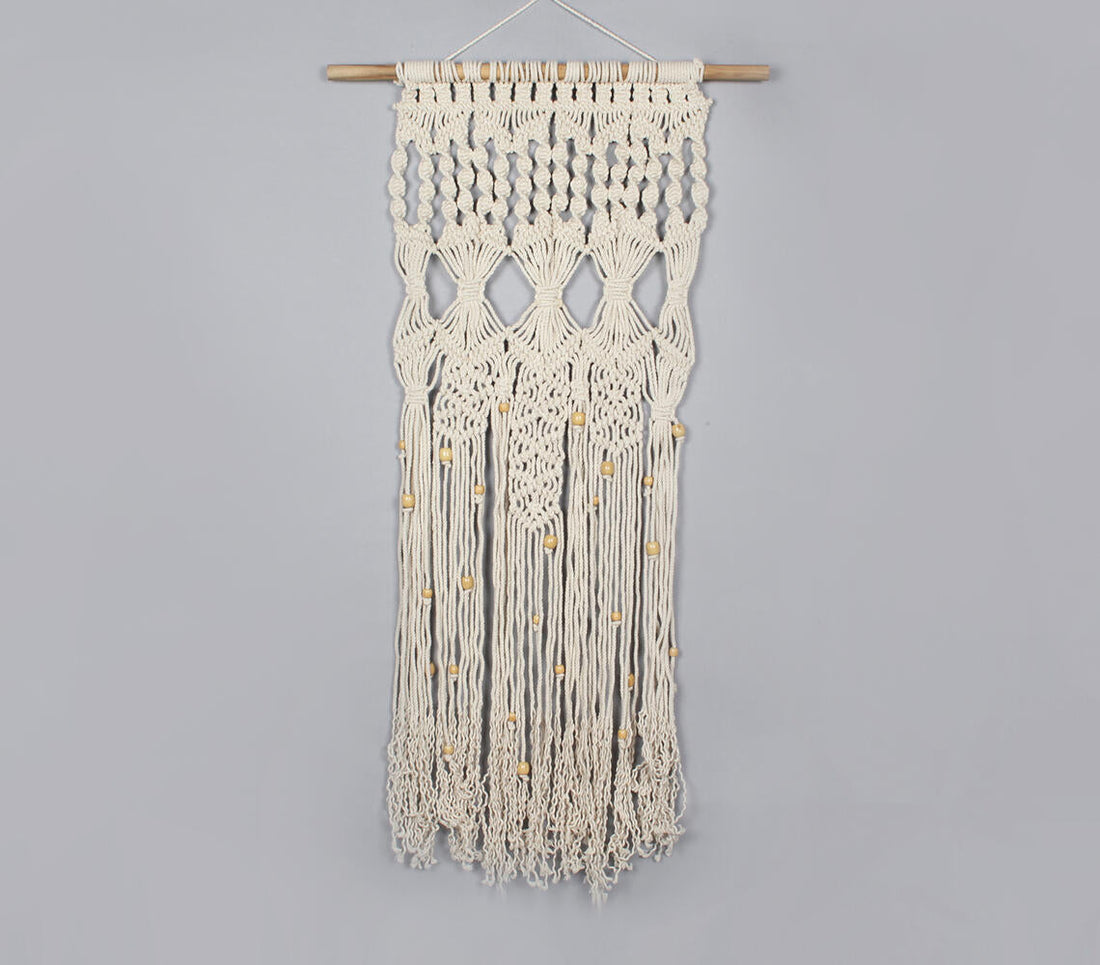 Cotton Macrame Fringed Wall Decor-0