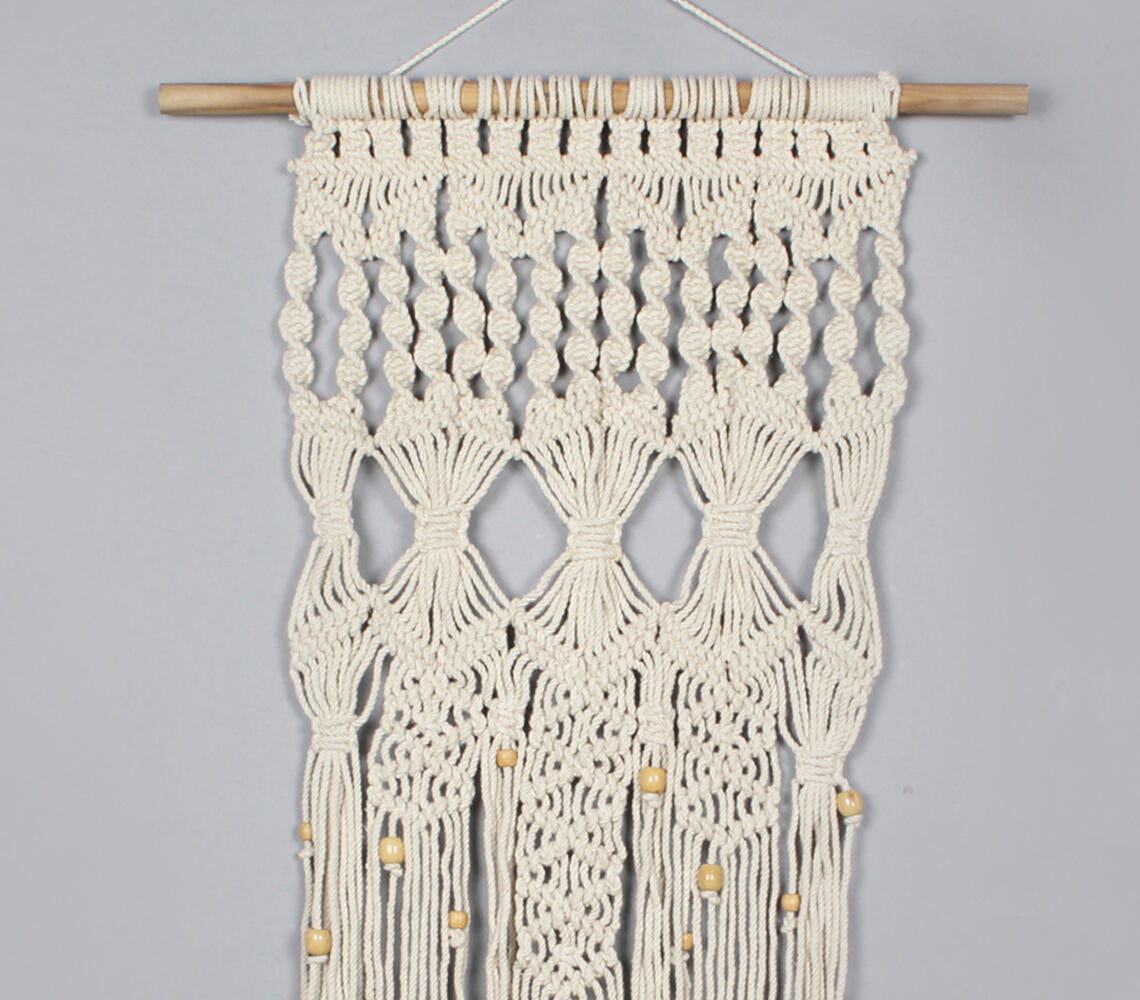 Cotton Macrame Fringed Wall Decor-1