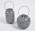 Perforated Grey Iron Lanterns (Set of 2)-0