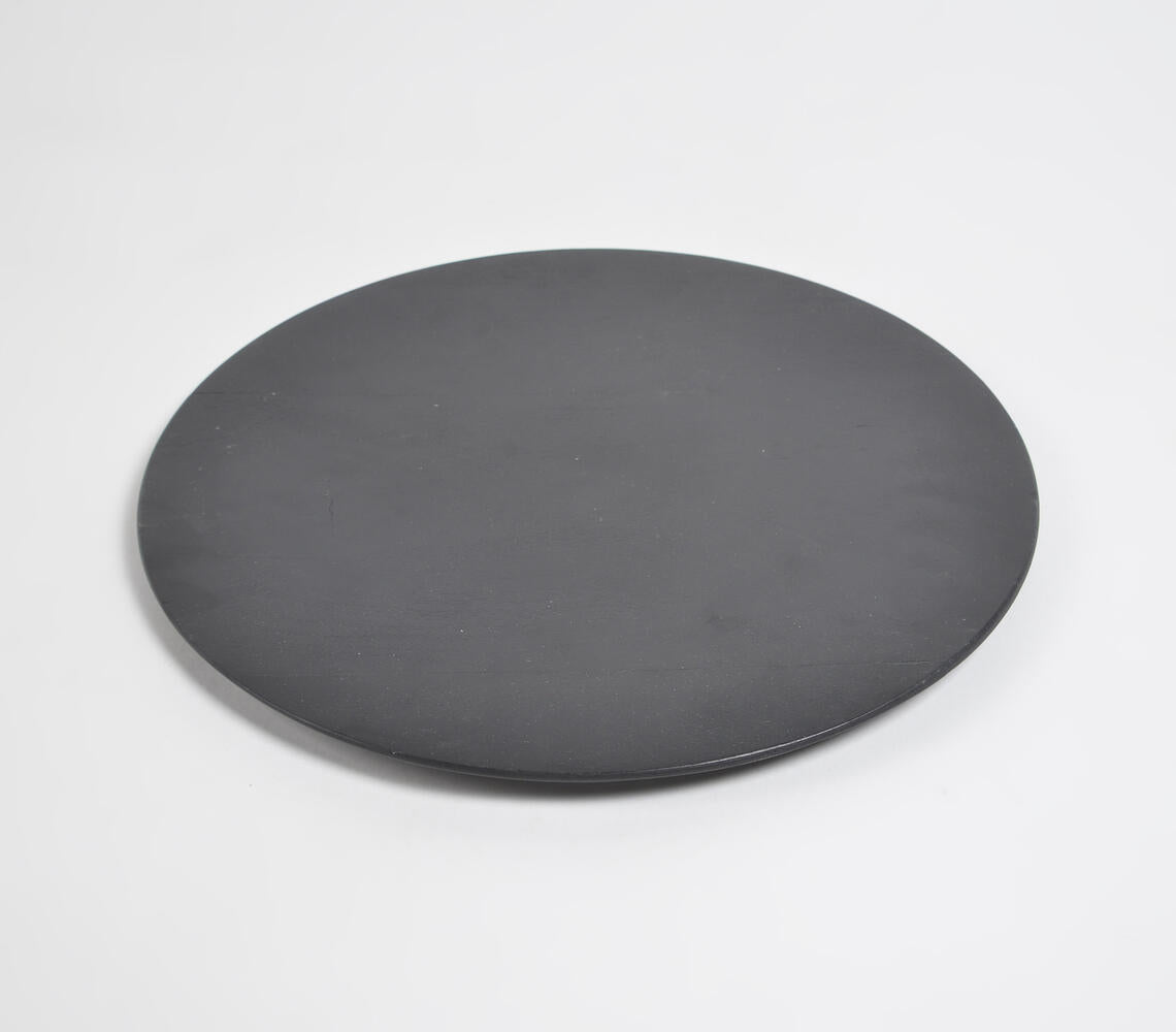 Monochromatic Charcoal Finish Charger Plate-0