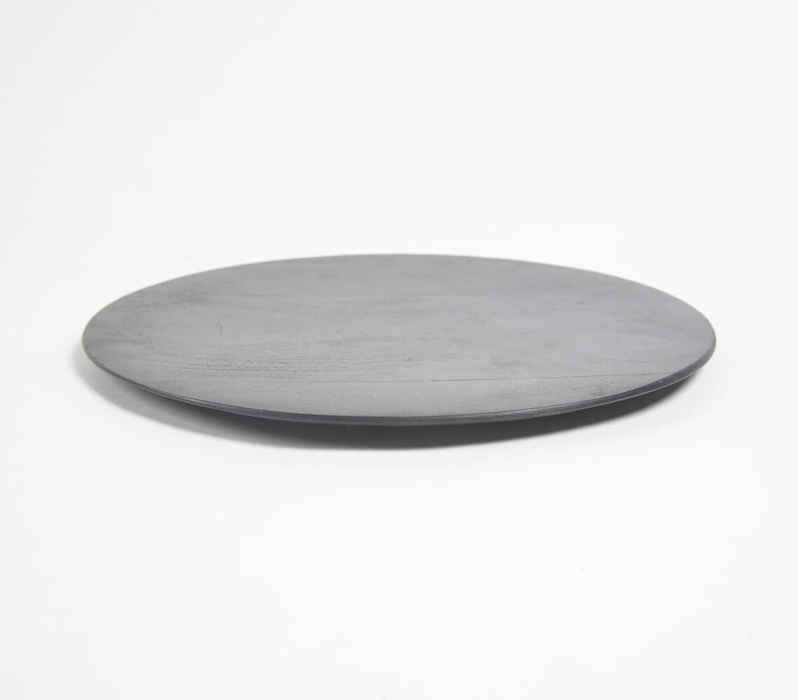 Monochromatic Charcoal Finish Charger Plate-1