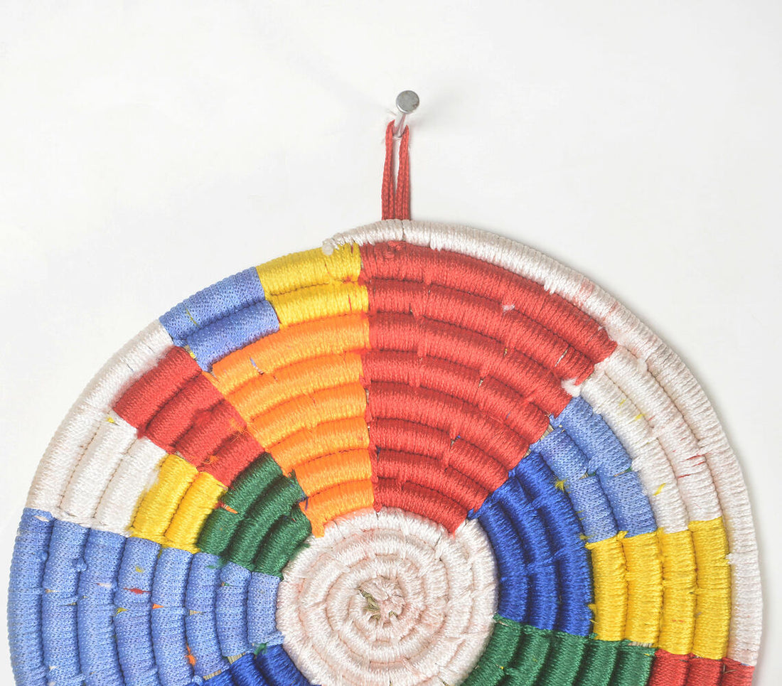 Handwoven Spiral Multicolor Wall Plate-1