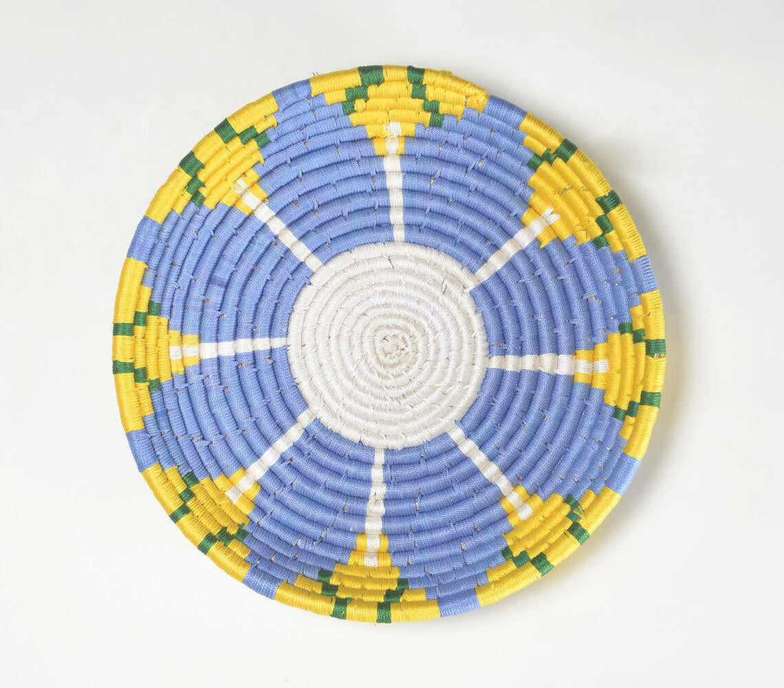 Handwoven Summer Periwinkle Round Wall Plate-0