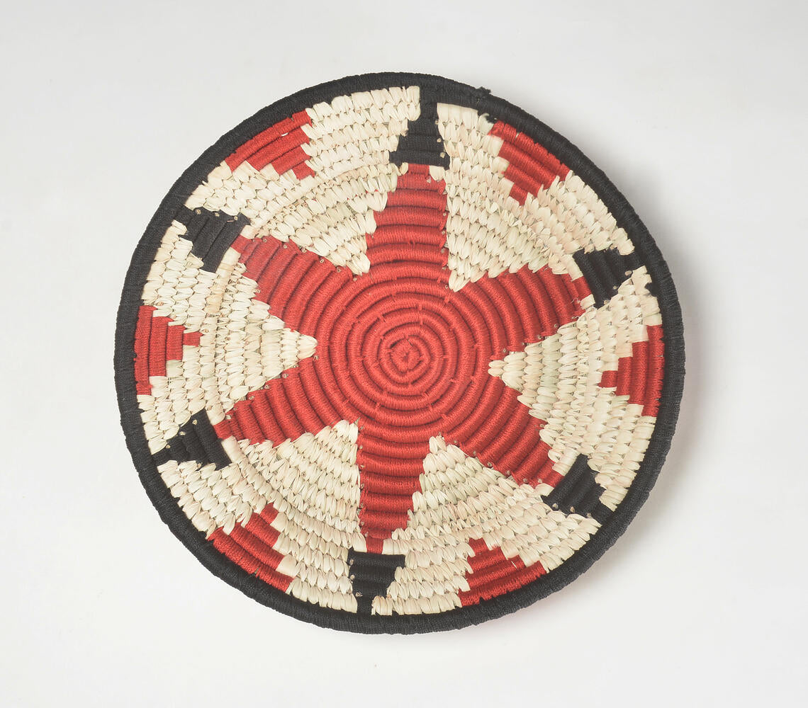 Handwoven Tribal Star Round Wall Plate-0