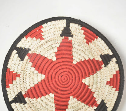 Handwoven Tribal Star Round Wall Plate-1