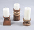 Assorted Natural Mango Wood Candle Holders (Set of 3)-0