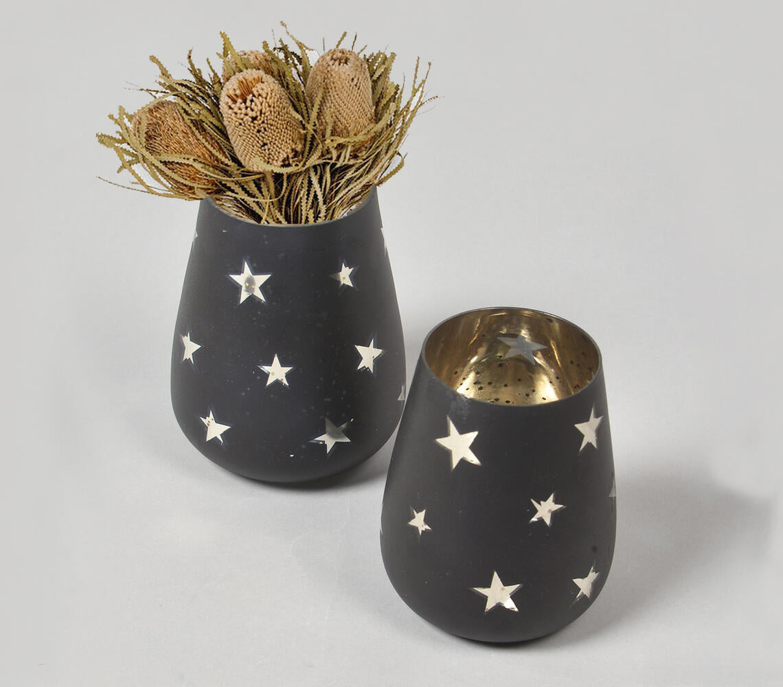 Starry Noir Glass Vases (Set of 2)-0