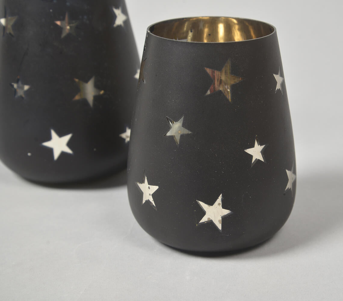 Starry Noir Glass Vases (Set of 2)-1