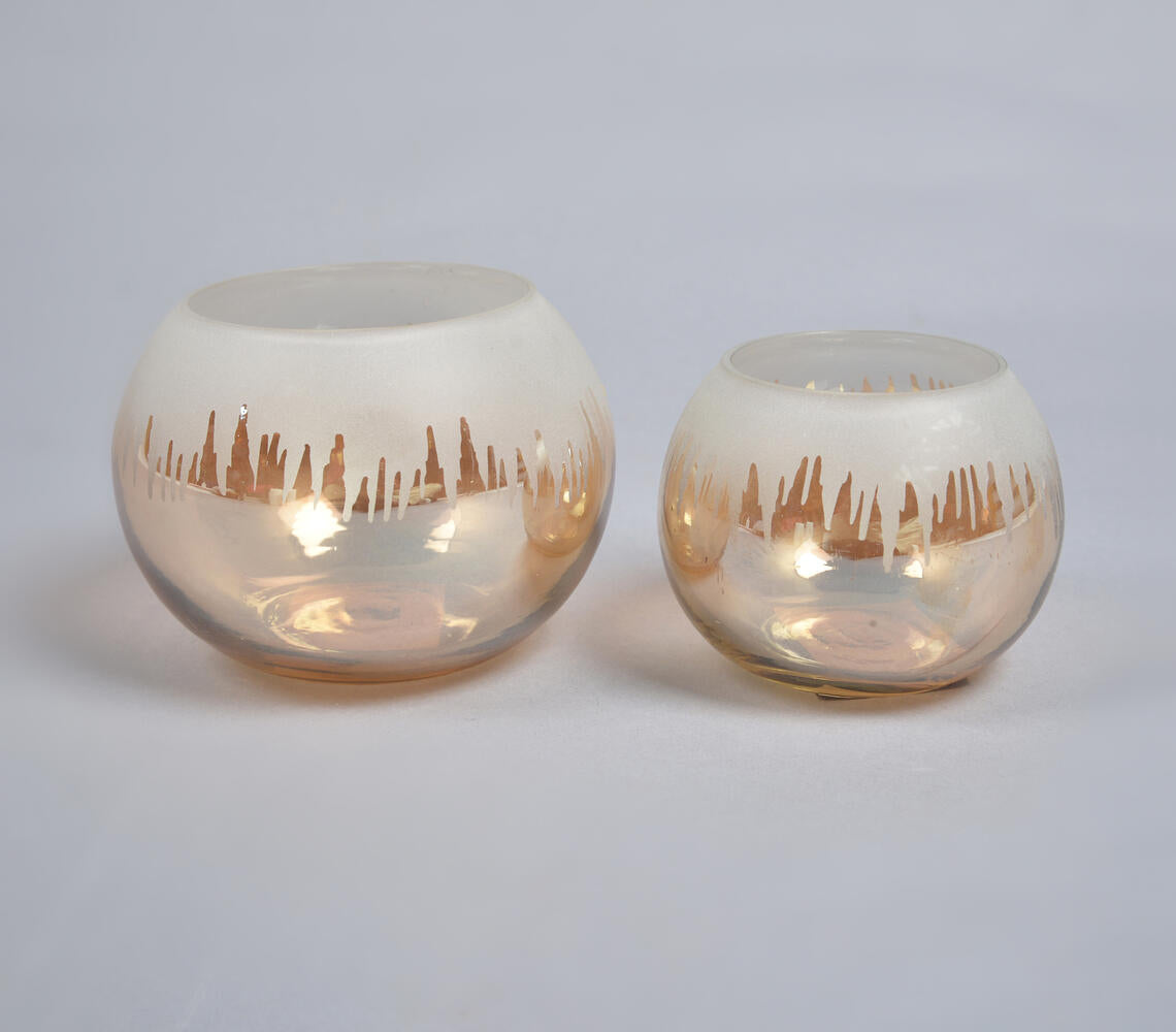 Abstract Statement Glass Votives (Set of 2)-3