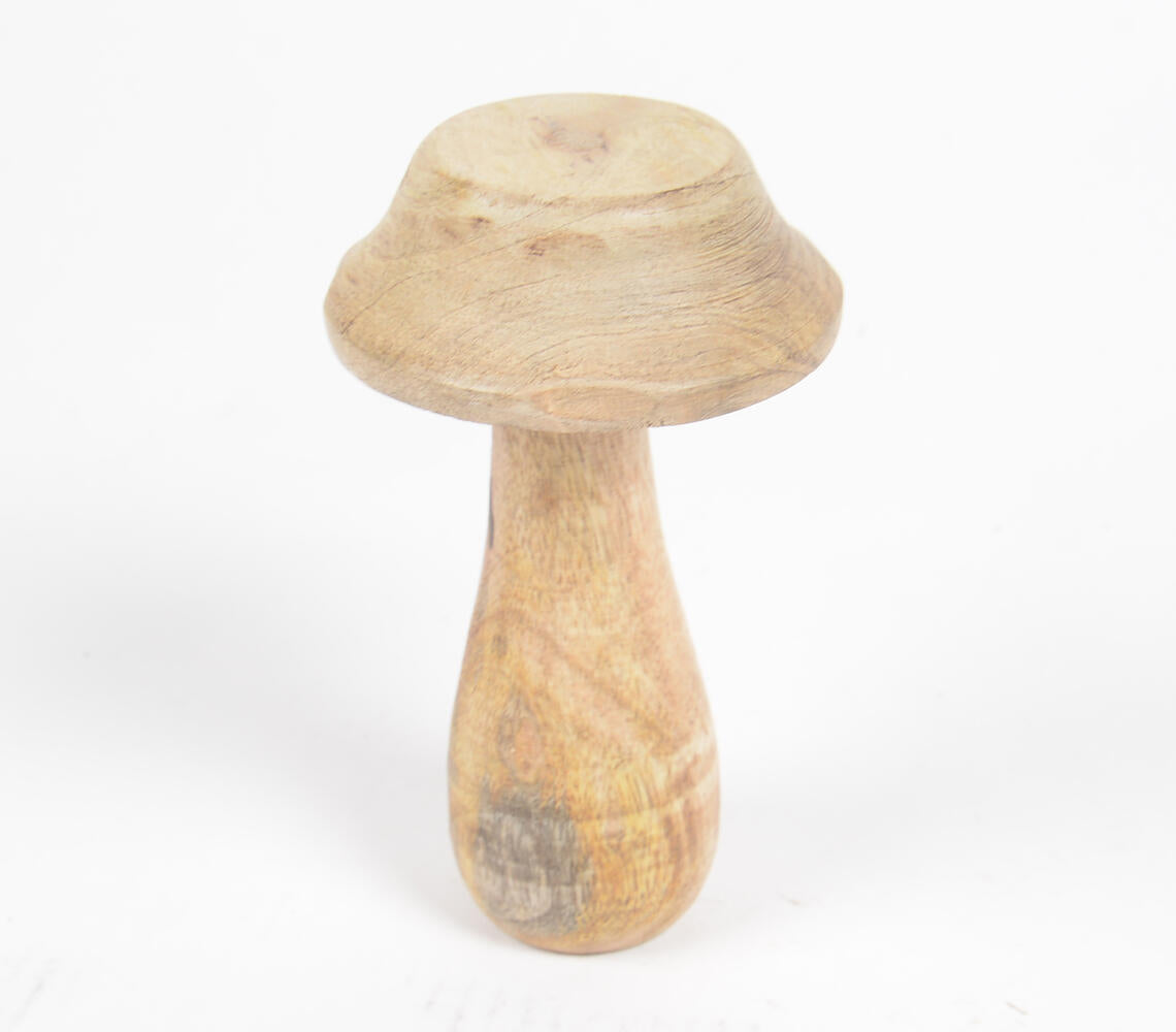 Minimal Wooden Mushroom Showpieces (set of 2)-3