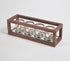Classic Five Glass Tea Light Holders with Wooden Frame-0