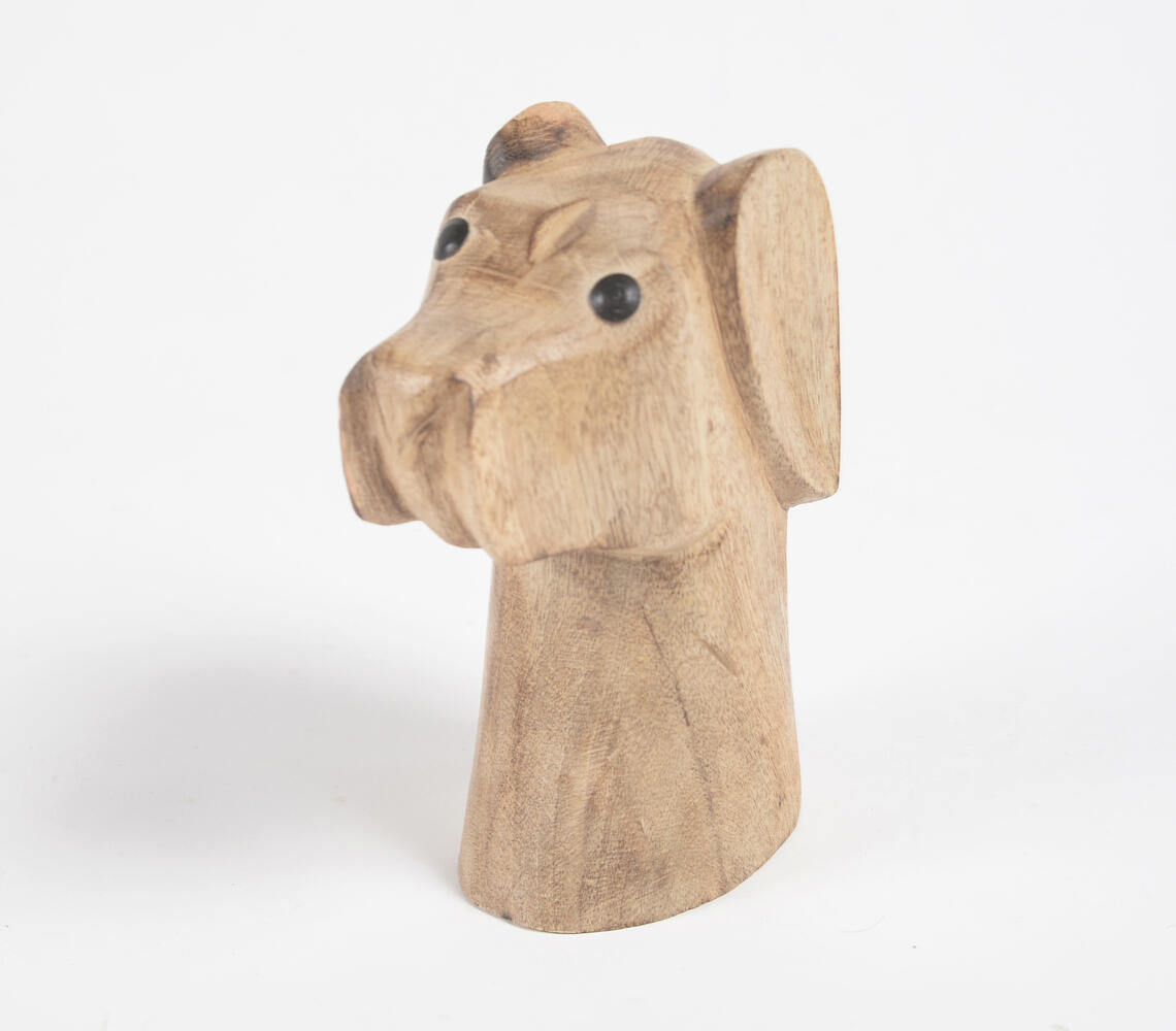 Sculpted Distinguished Dog Wooden Tabletop Figurine-0