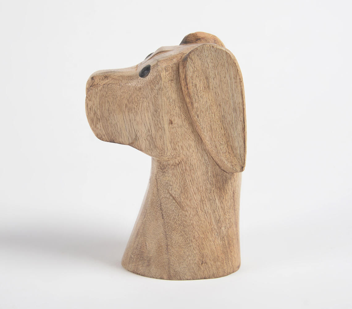 Sculpted Distinguished Dog Wooden Tabletop Figurine-1