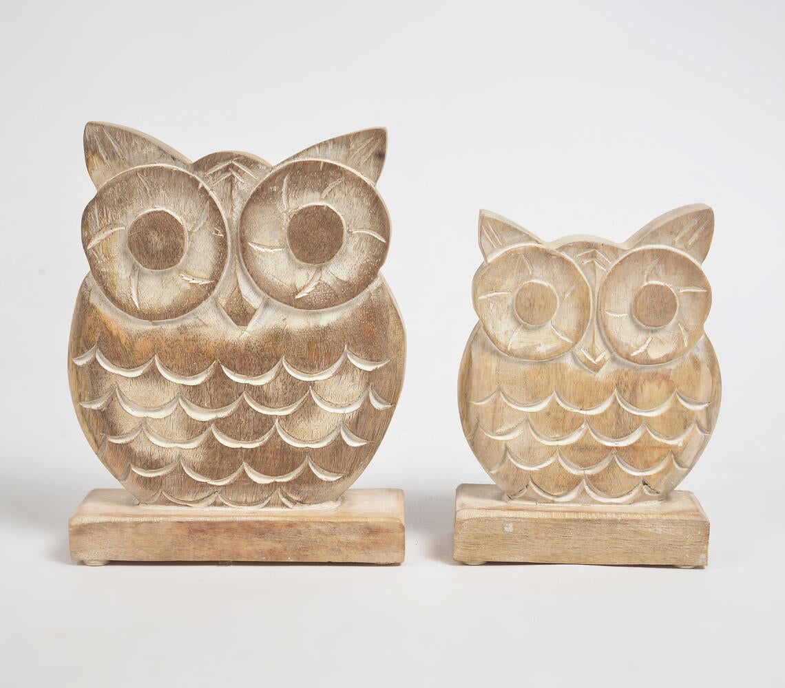 Wooden Owls Decoratives (Set of 2)-0