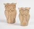 Raw Hand Carved Wooden Owl Figurines (Set of 2)-0