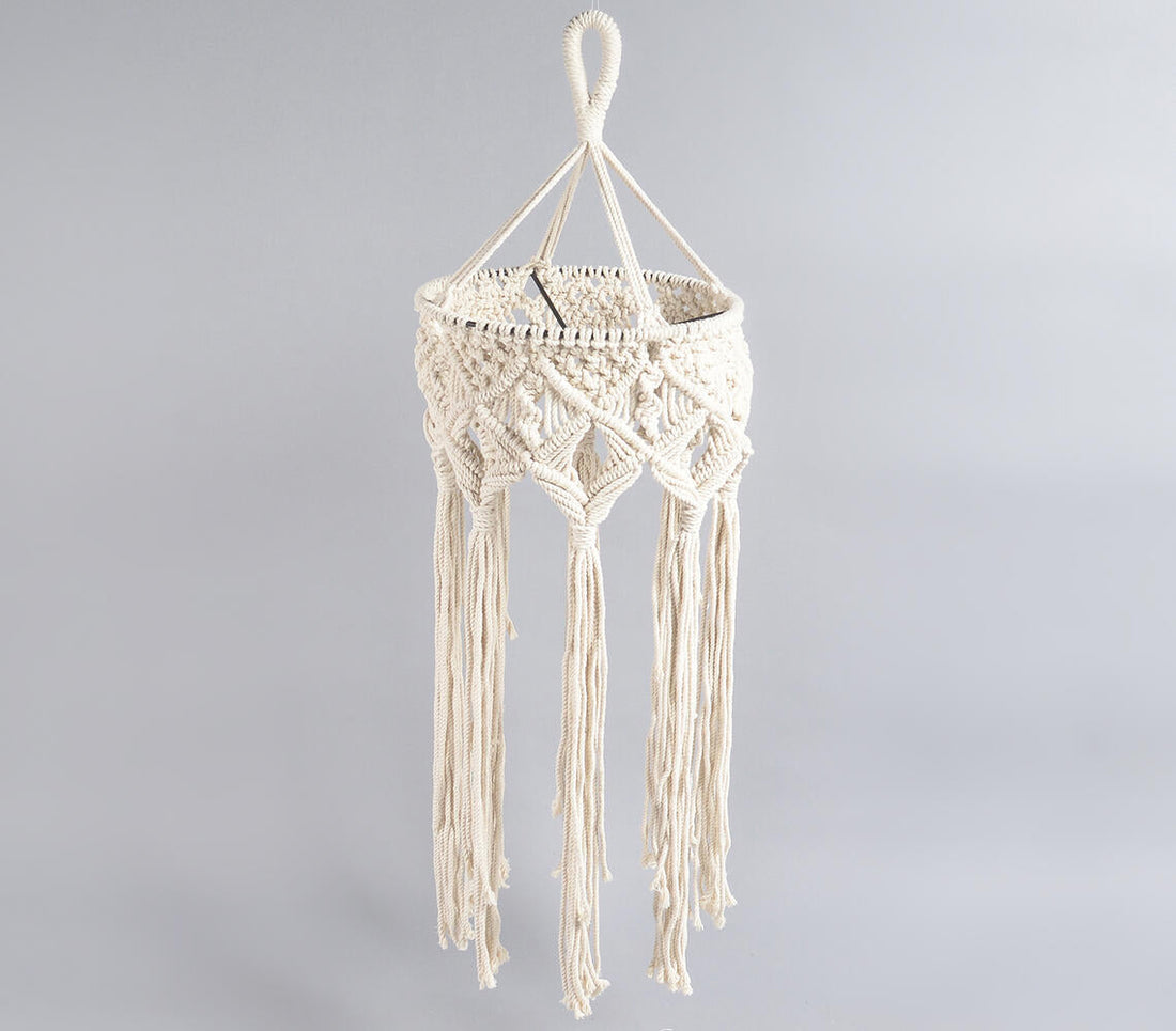 Bohemian Macrame Hanging Lamp-0