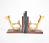 Saxophone Bookends with Wooden Base (Pair)-0