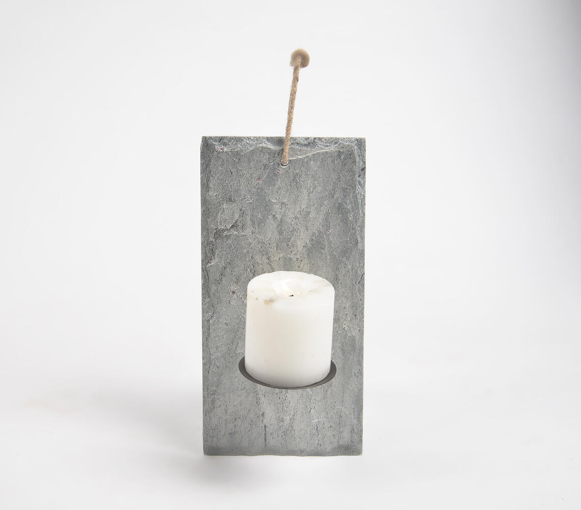 Slate Wall Hanging Candle Holder-0