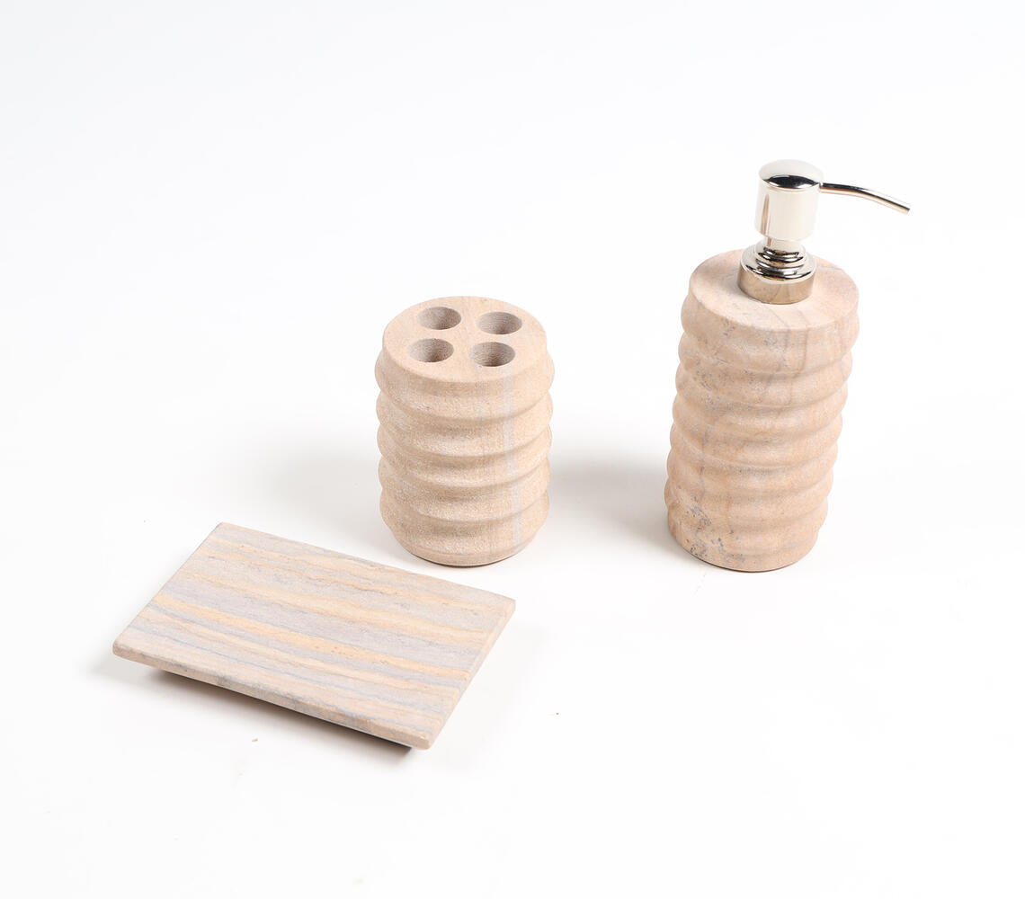 Sandstone Ribbed Classic Bath Accessories Set-1