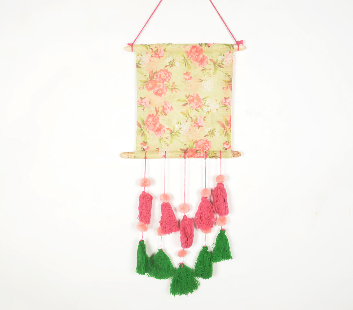 Botanical Printed Wall Hanging with Tassels-0