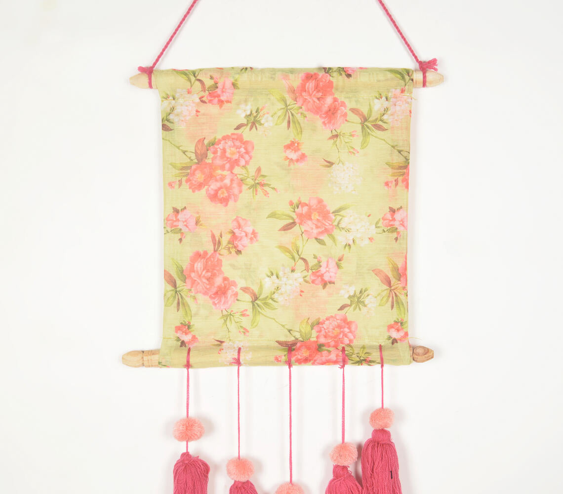 Botanical Printed Wall Hanging with Tassels-1