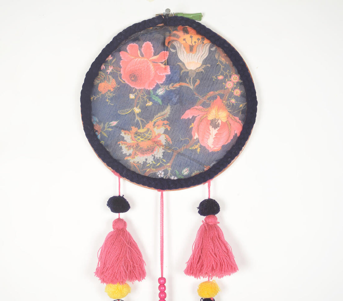 Embroidery Hoop Vintage Floral Tasseled dreamcatcher-1