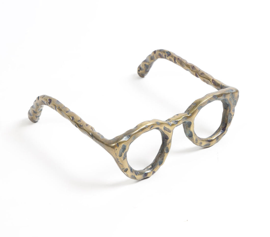 Sand Cast Aluminium Vintage Spectacles Tabletop Decorative-0