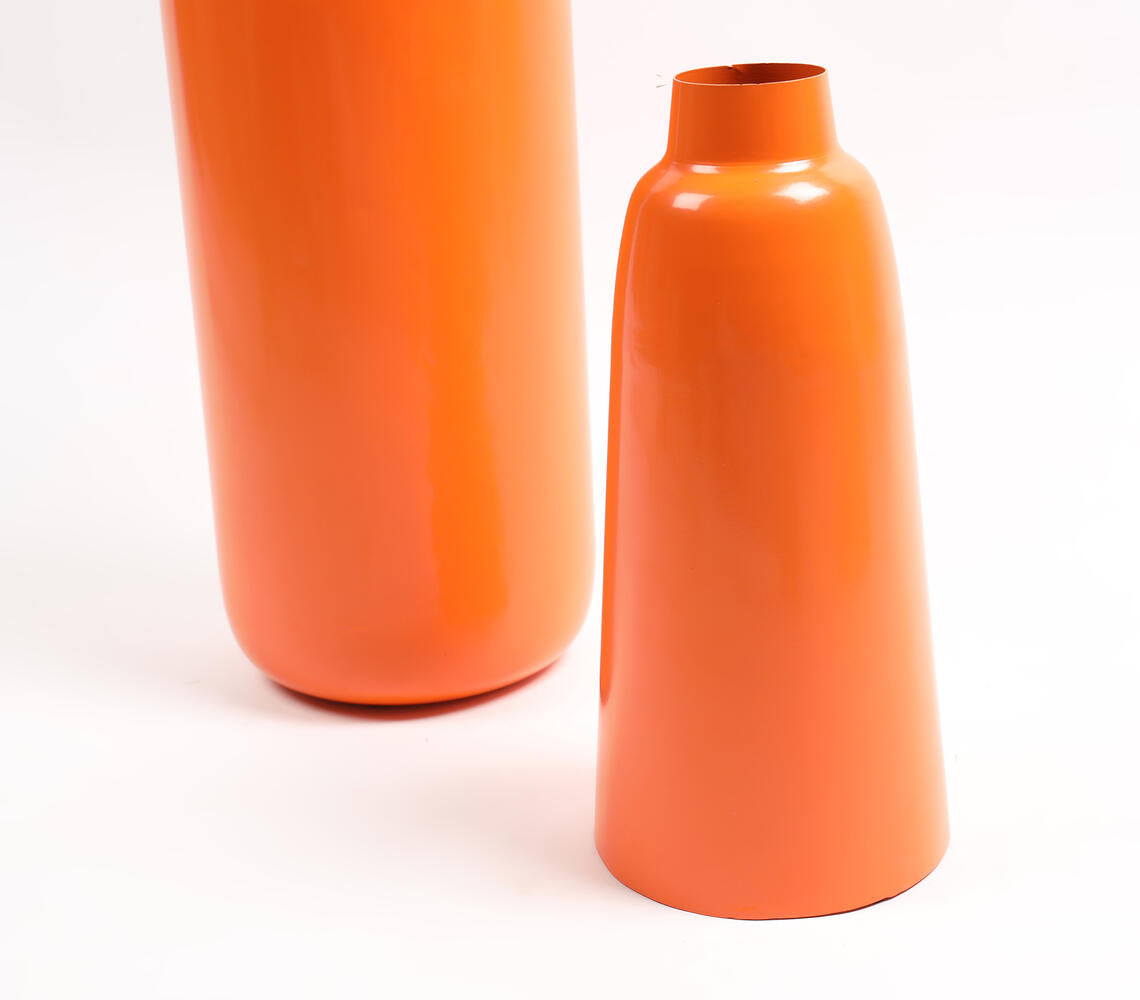 Solid Orange Flower Vases (Set of 2)-2