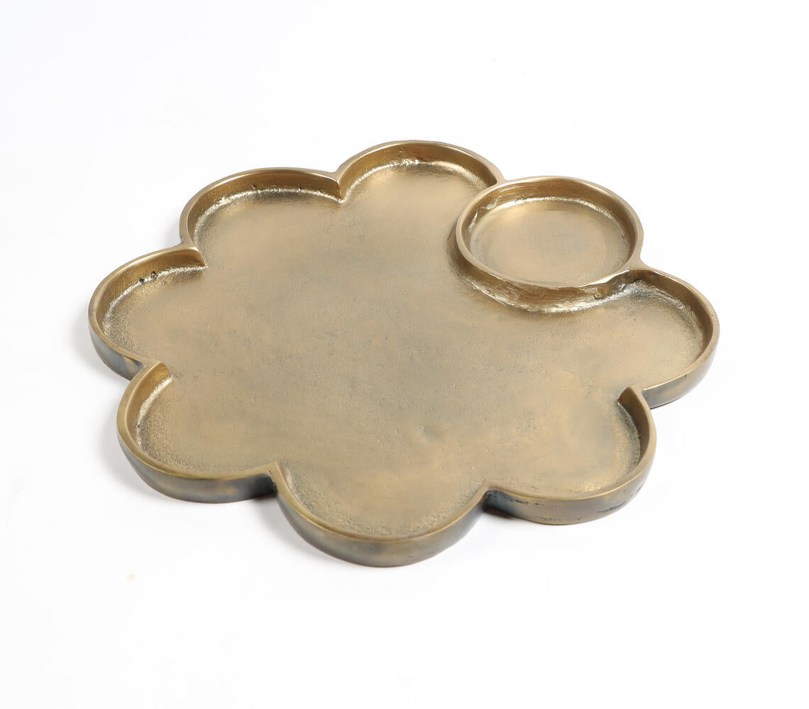 Sand Cast Gold-Toned Aluminium Flower Tray-2