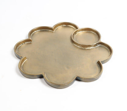 Sand Cast Gold-Toned Aluminium Flower Tray-2