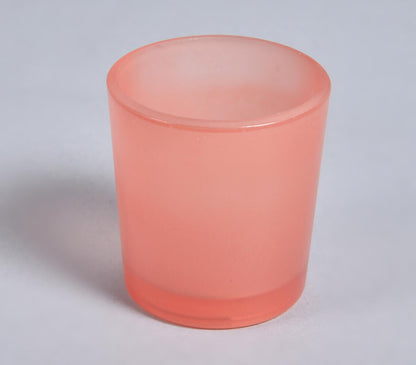 Coral Frosted Glass Votives (set of 2)-3