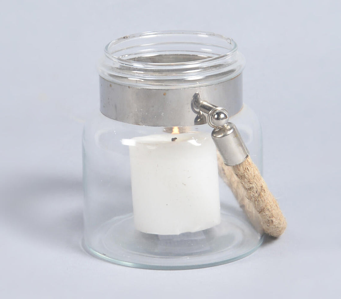 Transparent Glass Decorative Votive Jar-0