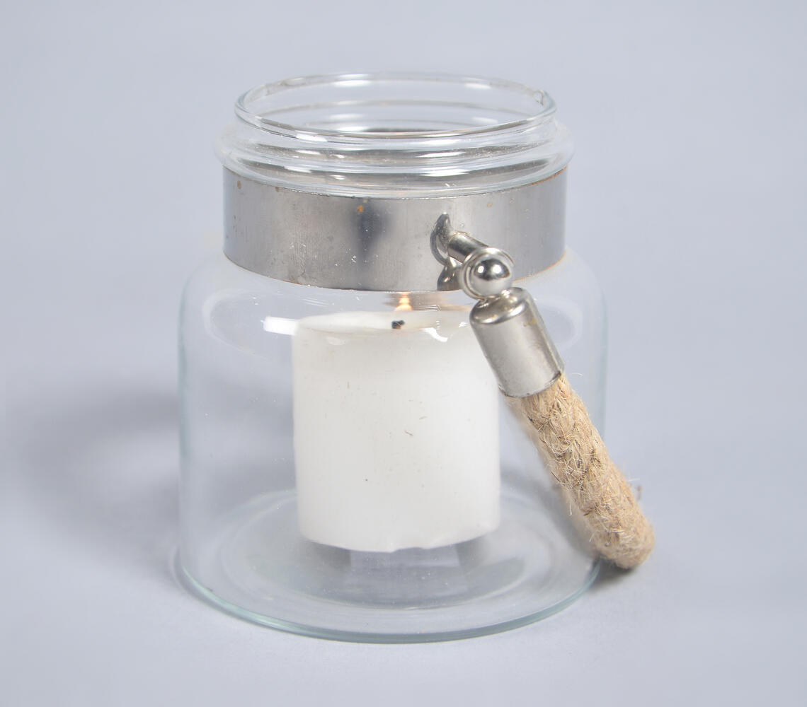 Transparent Glass Decorative Votive Jar-2