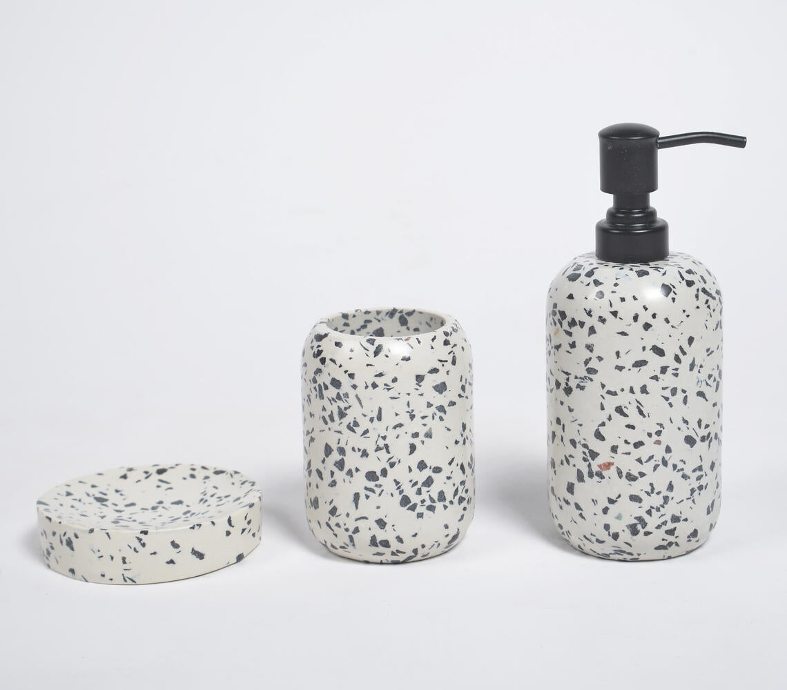 Turned Stipled Stone Bath Counter Set-1