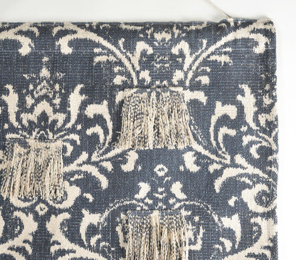 Damask Printed Cotton Fringed Patches Wall Hanging-1