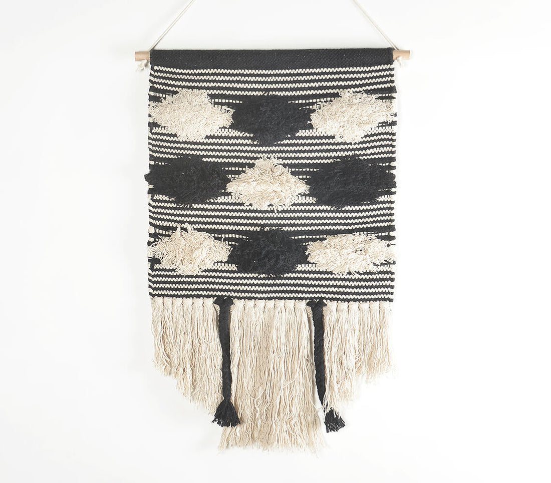 Handwoven Cotton Alternate Monochrome Wall Hanging-0