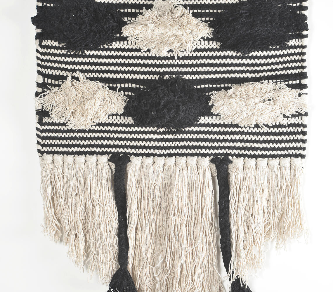 Handwoven Cotton Alternate Monochrome Wall Hanging-1