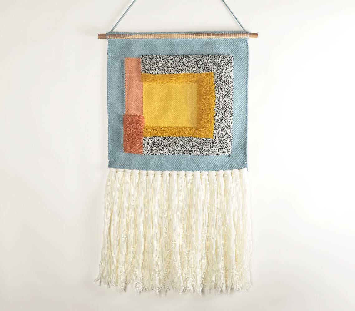 Handwoven Abstract Tasseled Wall Hanging-0