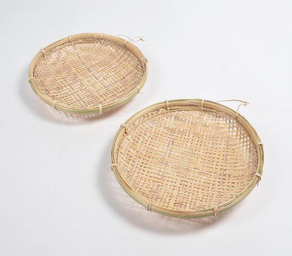 Woven Bamboo Trays (Set of 2)-1