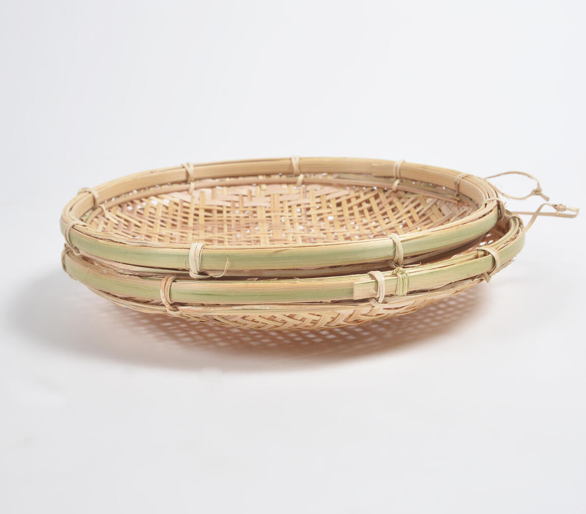 Woven Bamboo Trays (Set of 2)-2