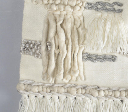 Fringed Handwoven Woolen Wall Hanging-1