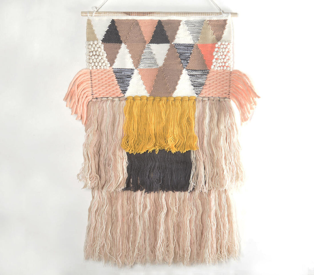 Handwoven Art Deco Layer Fringed Wall Hanging-0