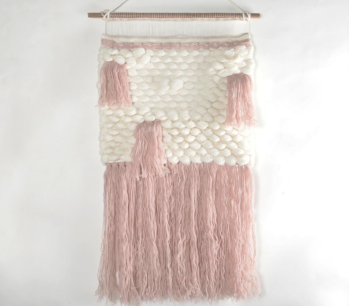 Hand Tufted Pastel Fringed Wall Hanging-0