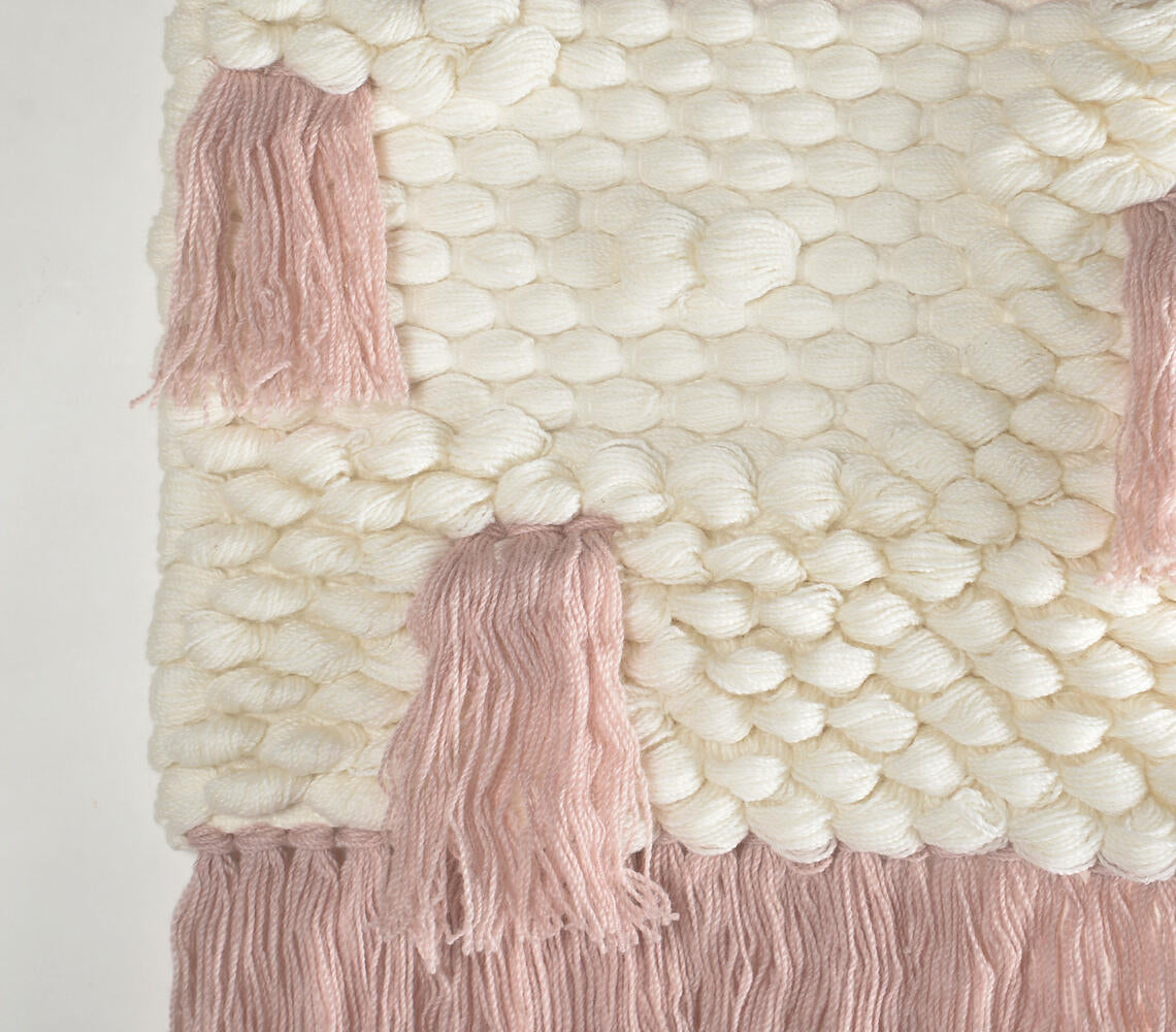 Hand Tufted Pastel Fringed Wall Hanging-1