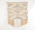 Handwoven Cotton White & Beige Fringed Wall Hanging-0