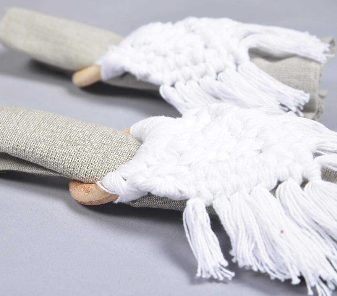 Macrame Napkin rings with Frayed Tassels (set of 4)-1