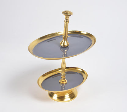 Enamelled Iron Two-Tiered Cupcake Stand-1