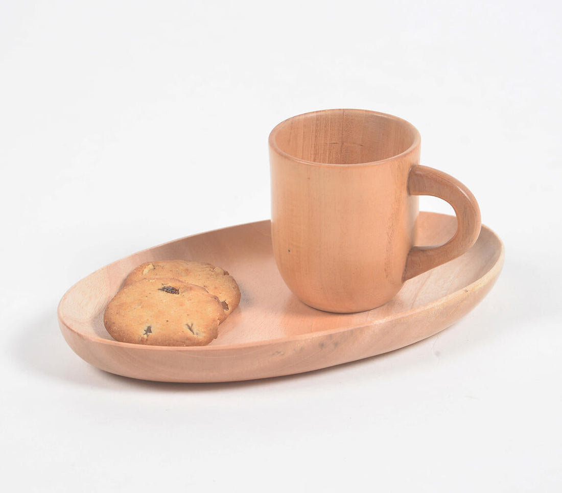 Neem Wood Ocha Mug &amp; Tray Set-0