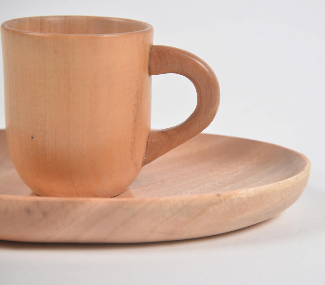 Neem Wood Ocha Mug &amp; Tray Set-1